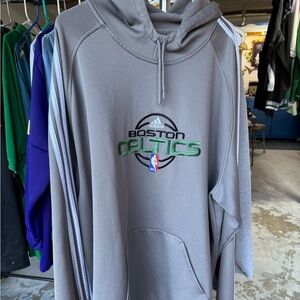 Adidas Gray and Green Boston Celtics Hoodie